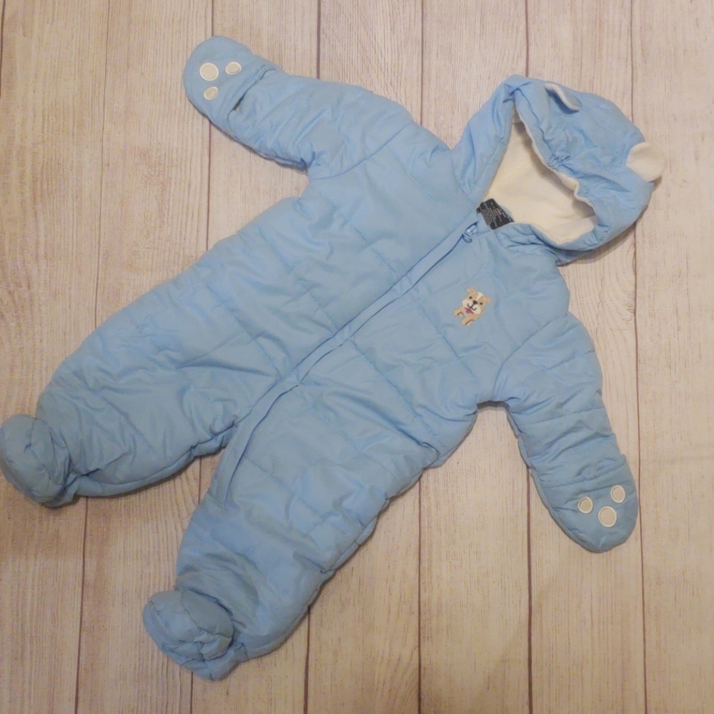 Light blue baby snowsuit